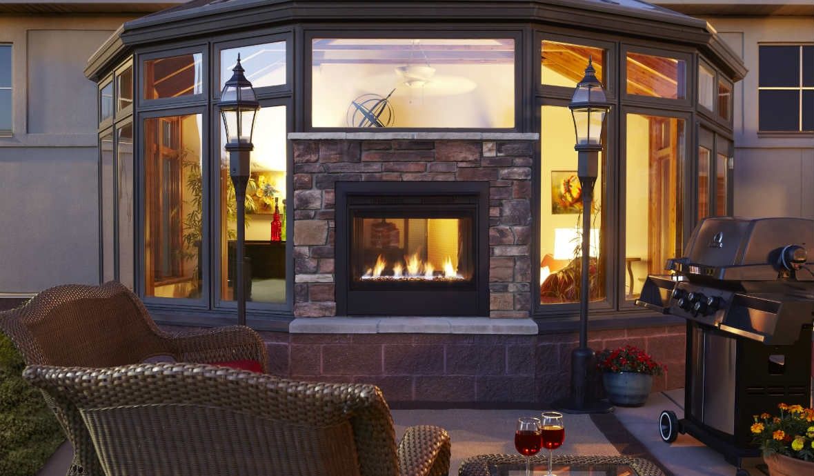 Twilight Modern Indoor Outdoor Gas Fireplace