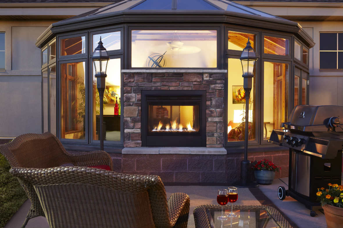 Twilight Modern Indoor Outdoor Gas Fireplace