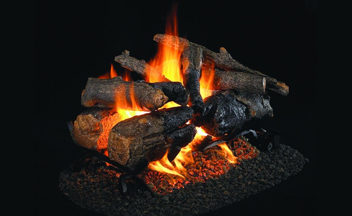 CHARRED AMERICAN OAK GAS LOGS