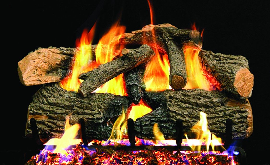 CHARRED EVERGREEN OAK GAS LOGS