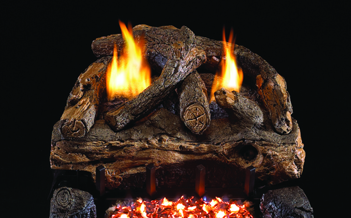 EVENING FIRE SPLIT GAS LOGS