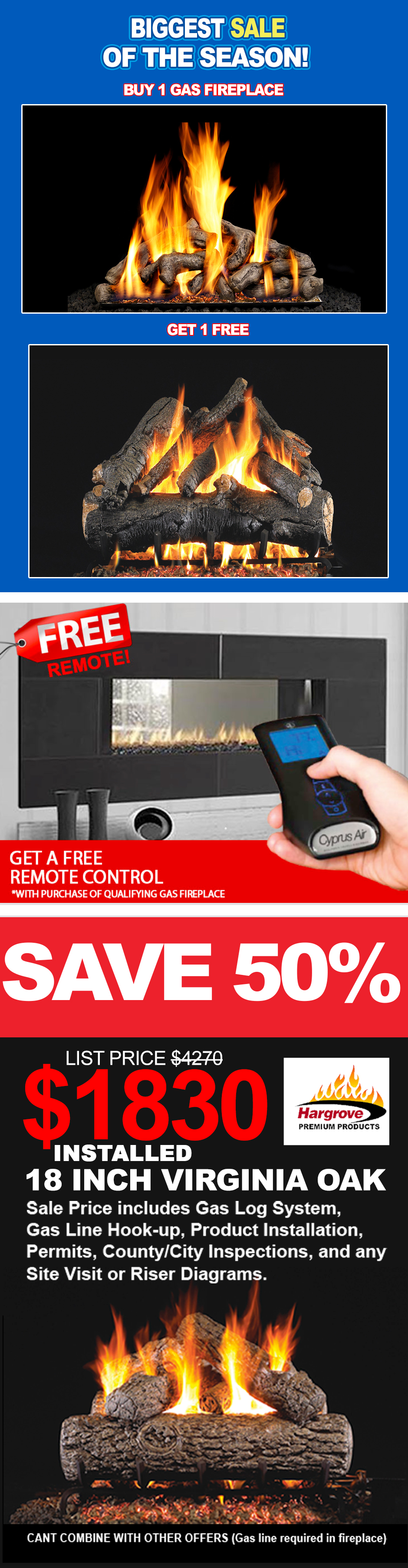 Shop Gas Logs & Fireplaces Online Cyprus Air Fireplace