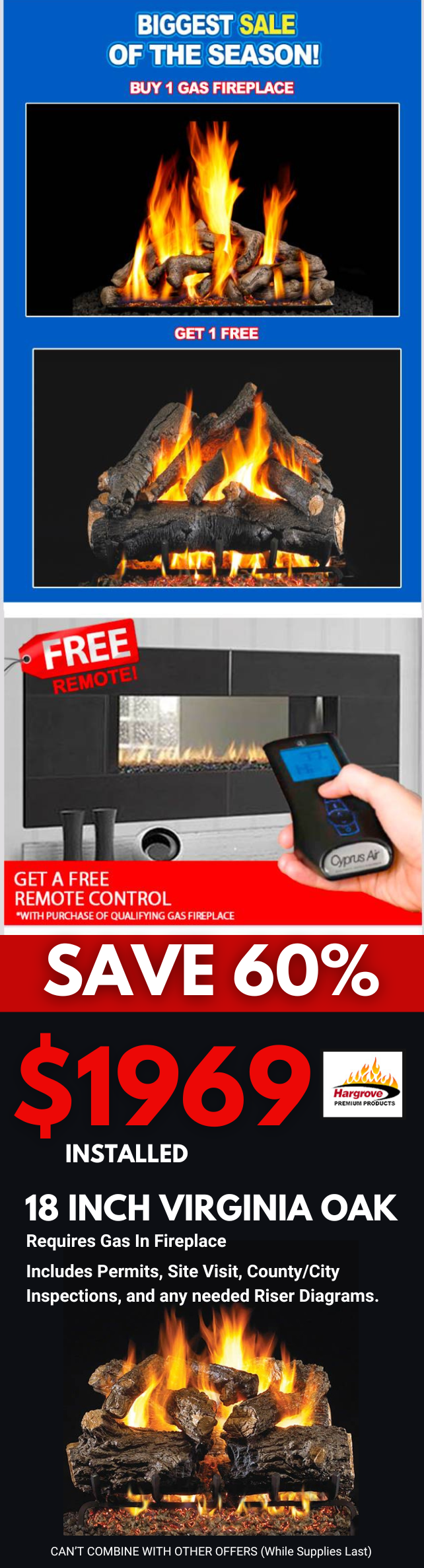 Shop Gas Logs & Fireplaces Online Cyprus Air Fireplace